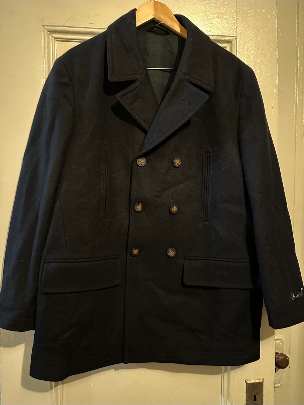NWOT Lauren Ralph Lauren Peacoat Mens XL
Navy Blue Wool Blend Double Breasted.